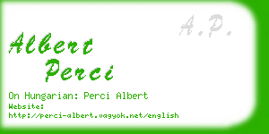 albert perci business card